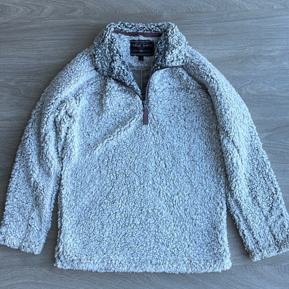 True Grit Frosty Tipped Pile Pullover Jacket Womens Size XS Like New Worn Once